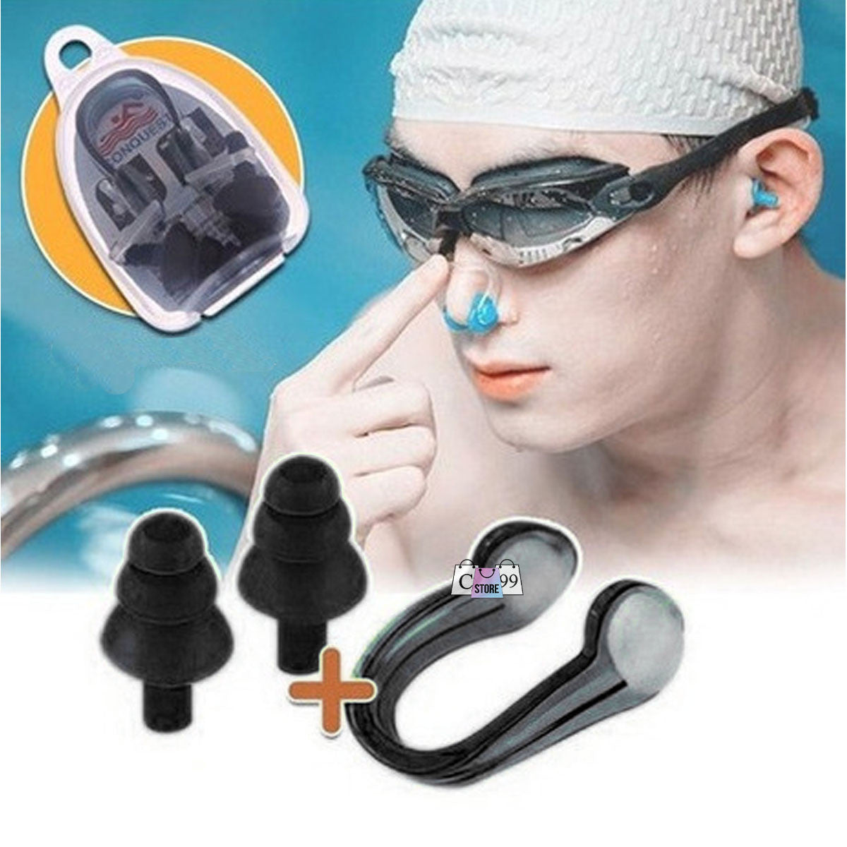 Kit Tapa oídos y Tapa Nariz Para Piscina