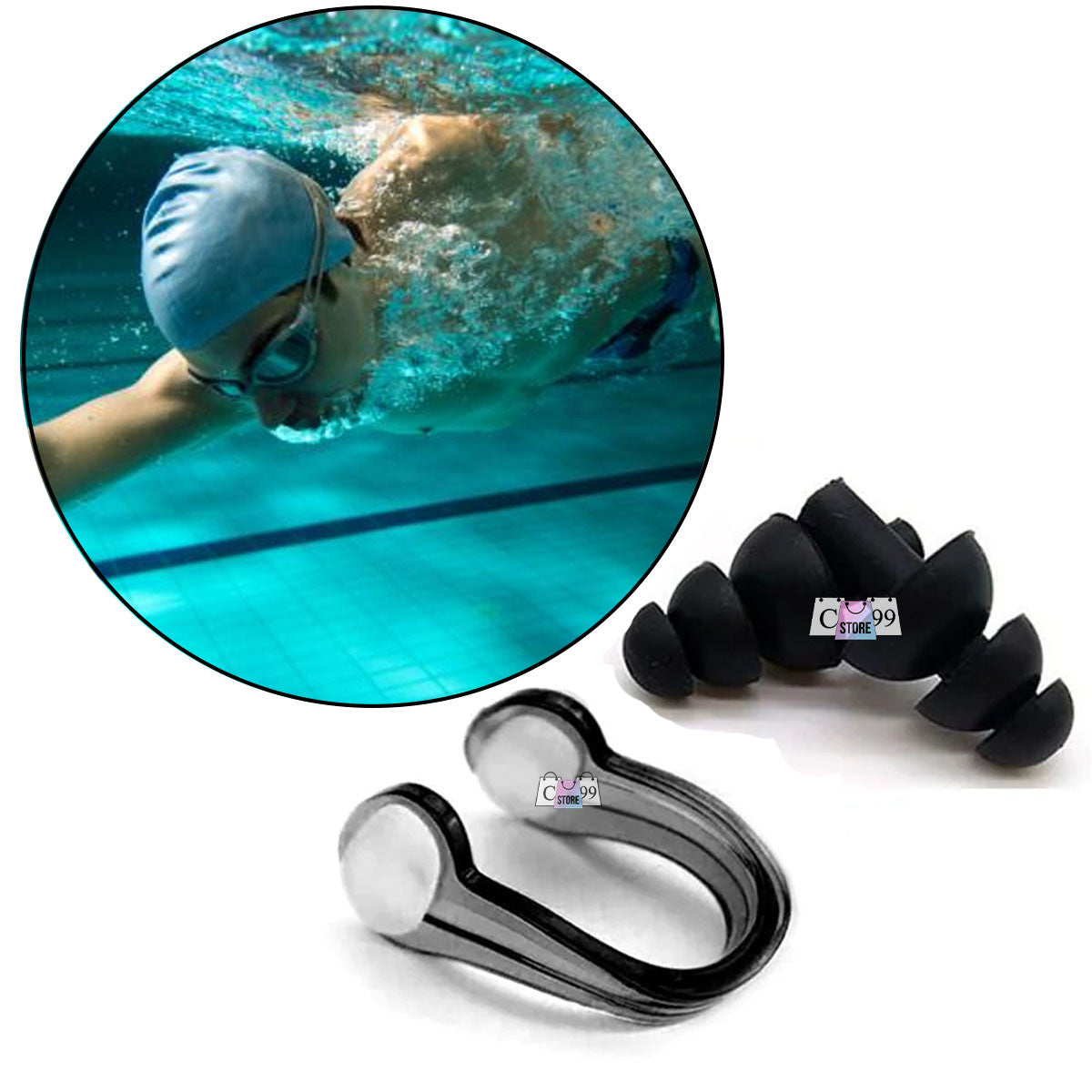 Kit Tapa oídos y Tapa Nariz Para Piscina